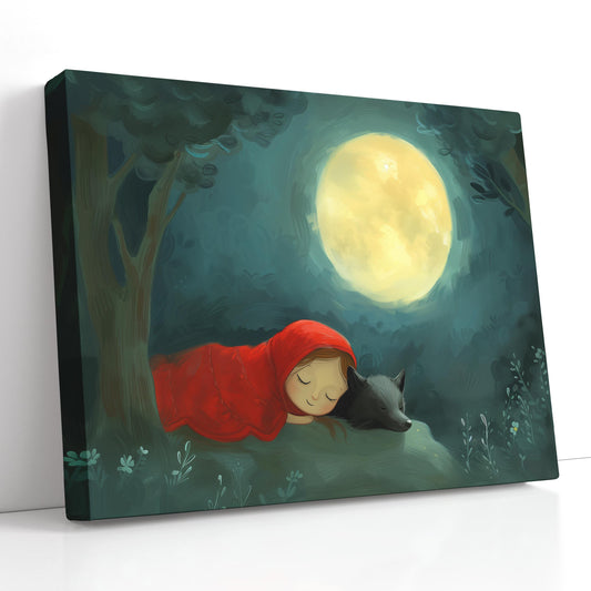 Canvas Print Girl and Wolf 