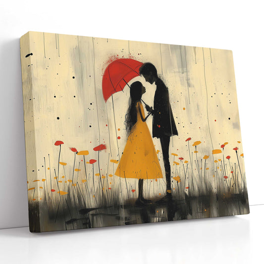 Canvas Print Couple Umbrella 