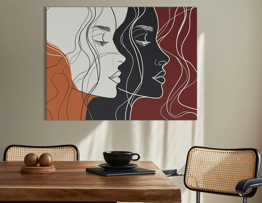 Modern Line Art Duo - Canvas Print